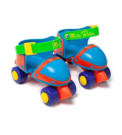 Colorful Moltó My First Skates for kids, size 25-32, with adjustable straps and sturdy wheels for beginner skateboarding and outdoor play.