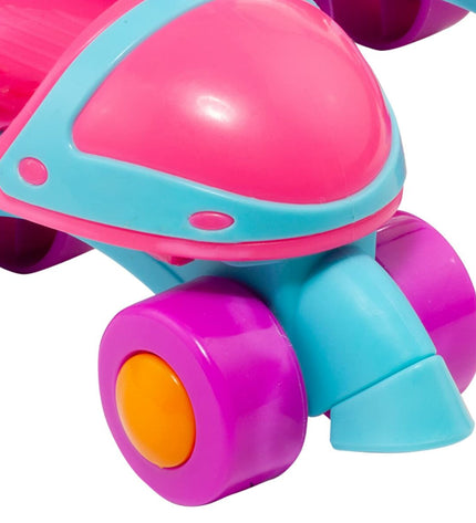 Pink Moltó skates for children, size 25-32, suitable for outdoor play and sports, with adjustable straps and bright pink color.