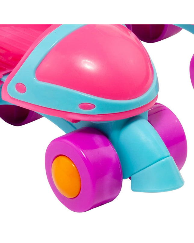 Pink Moltó skates for children, size 25-32, suitable for outdoor play and sports, with adjustable straps and bright pink color.