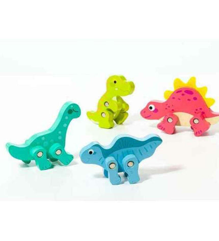 Set of four dinosaur figurines from Moltó Dinosaurussen collection, featuring detailed toy figures for children.