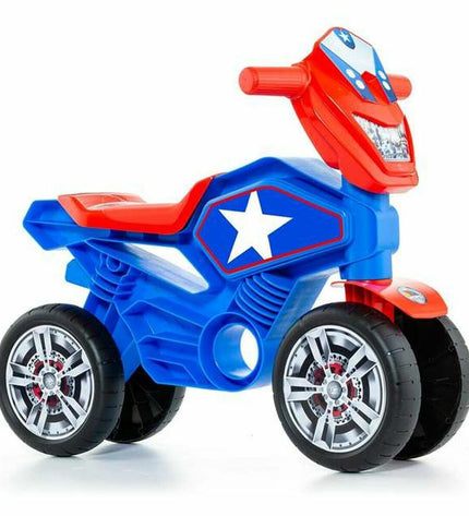 Moltó Loopmotor Moltó Cross Star toy scooter with black frame and red accents, designed for outdoor play and sports activities.
