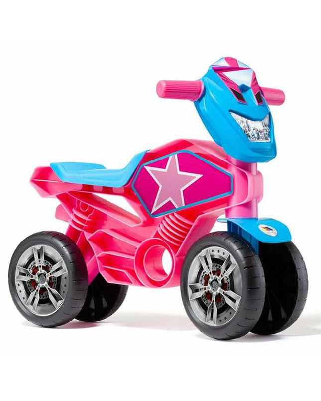Moltó Cross Star ride-on toy driewieler in red with black wheels, suitable for outdoor play, dimensions 52x44x20 cm.