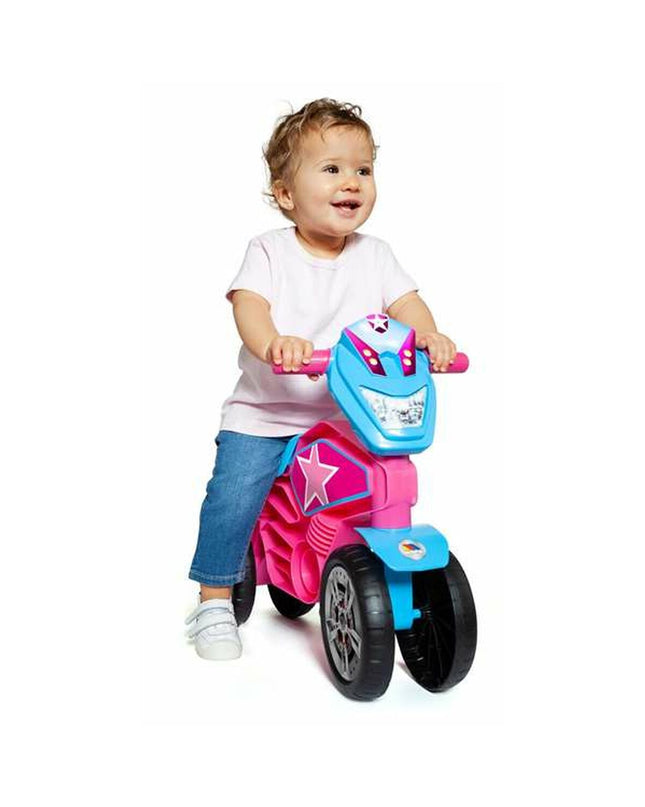 Moltó Cross Star toy tricycle in red with black handlebars and wheels, designed for outdoor play and active fun.