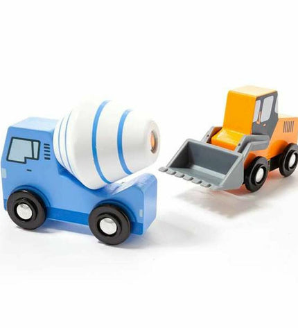Set of Moltó mini trucks, colorful toy vehicles for children, featuring detailed miniature truck models in vibrant colors.