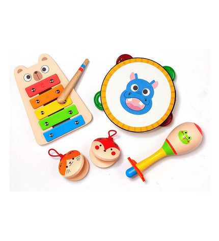Colorful Moltó musical toy set for babies, featuring small instruments and musical accessories for young children.