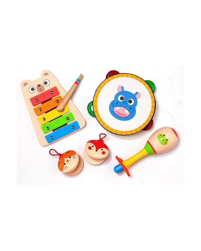 Colorful Moltó musical toy set for babies, featuring small instruments and musical accessories for young children.