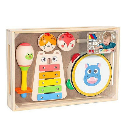 Moltó Muziekspeelgoed Baby musical set with colorful instruments for young children, designed for early musical exploration.