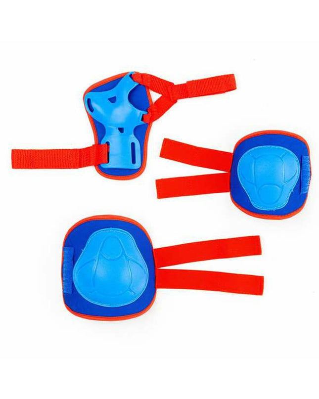 Blue Moltó elbow and knee protectors set for cycling, includes six durable padded pieces for sport and outdoor activity.