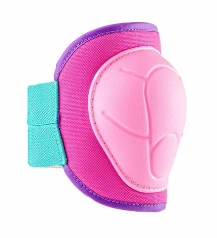 Pink Moltó knee and elbow protectors set for cycling, including six padded pieces for sport and outdoor activities.