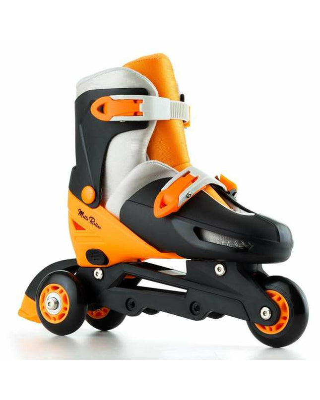 Moltó orange adjustable inline skates for kids, size 35-38, with black and orange design, suitable for outdoor fun and sports.