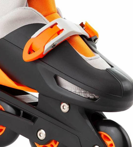 Orange Moltó inline skates for kids, adjustable size 35-38, designed for outdoor sport and active play.