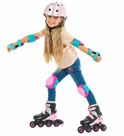 Pink Moltó inline skates for kids, adjustable size 35-38, designed for outdoor play and sports activities.