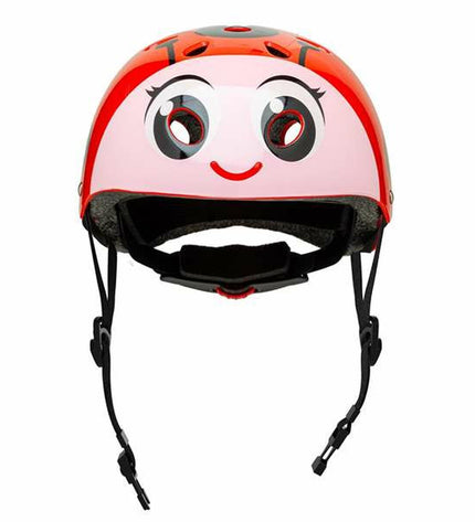 Moltó Kinder fietshelm in rood met lieveheersbeestje ontwerp, sport en outdoor wielrennen, 26x21x16.5 cm, children's safety helmet
