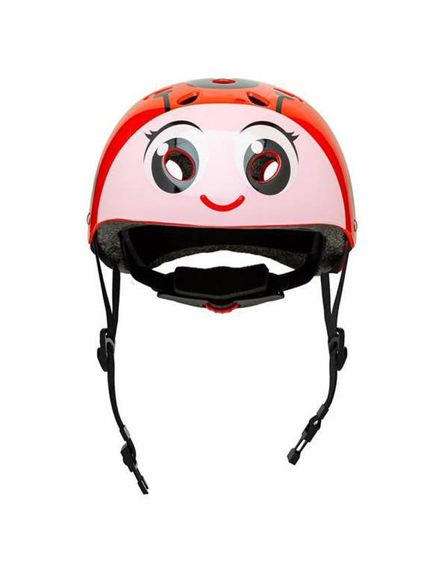 Moltó Kinder fietshelm in rood met lieveheersbeestje ontwerp, sport en outdoor wielrennen, 26x21x16.5 cm, children's safety helmet