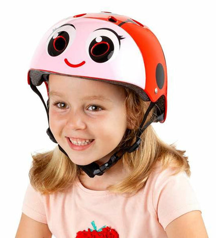 Red Moltó children's bike helmet with ladybird design, sport and outdoor, suitable for kids, 26 x 21 x 16.5 cm size.