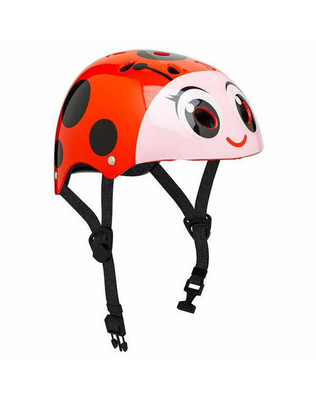 Red Moltó kids' bike helmet with ladybug design, sport and outdoor cycling helmet, 26x21x16.5 cm, suitable for children.