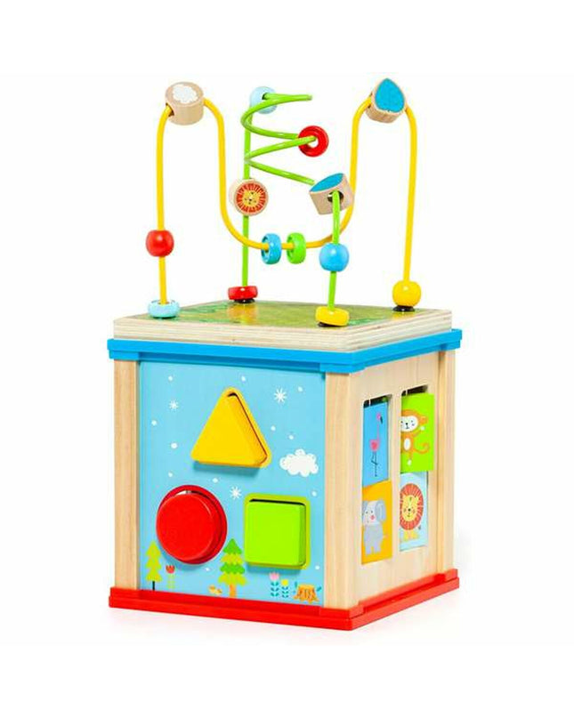 Colorful Moltó Kubus 5 activity center for babies with five engaging play components, designed to stimulate young children's development.