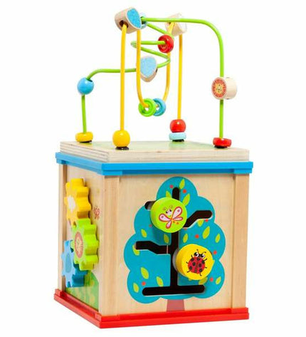 Molto Activiteitencentrum Kubus 5 onderdelen voor baby's en jonge kinderen, kleurrijk speelgoed voor veilig spelen