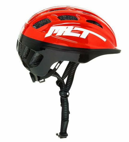 Red Moltó Kinder fietshelm for sport and outdoor cycling, with adjustable straps and ventilation.