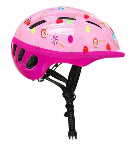 Pink Moltó Kinder bike helmet for ages 48-53 cm, designed for sports and outdoor cycling, with adjustable straps and ventilation.