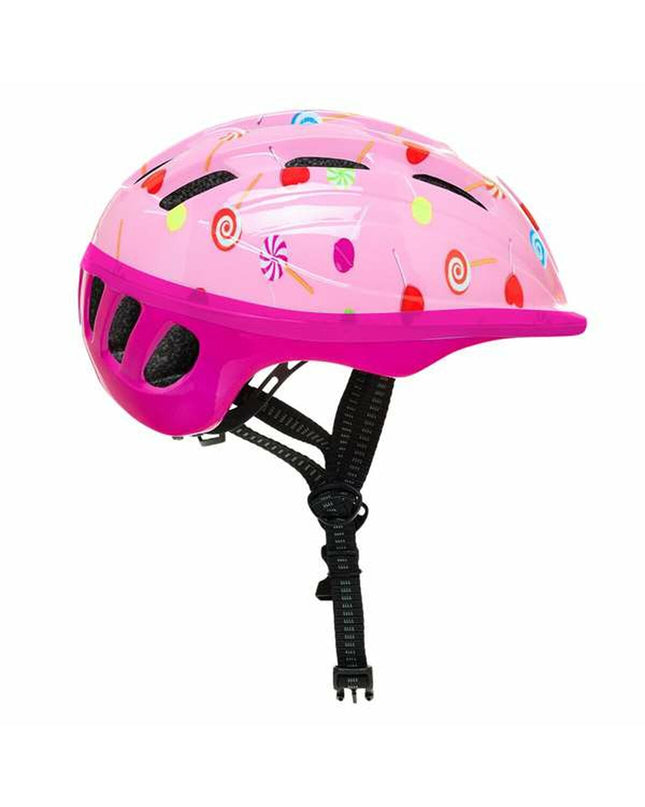 Pink Moltó Kinder bike helmet for ages 48-53 cm, designed for sports and outdoor cycling, with adjustable straps and ventilation.