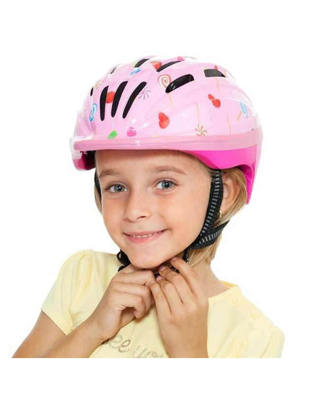 Pink Moltó kids' bike helmet for ages 48-53 cm, designed for sport and outdoor cycling, with ventilation and adjustable straps.