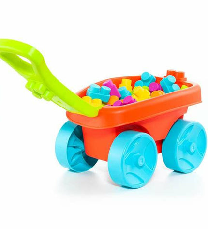 Moltó Bouwstenen speelgoed set with 20 building pieces and trolley, ideal for creative play and construction activities.