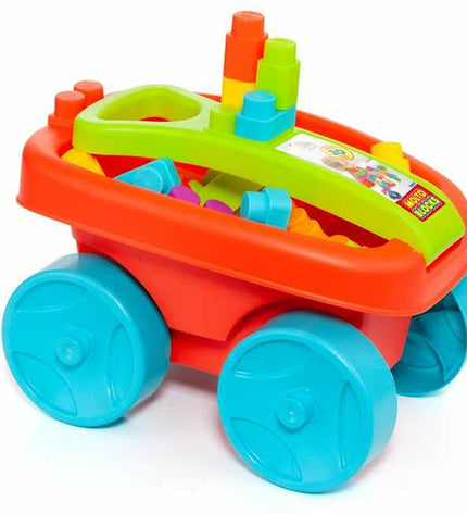 Moltó Bouwstenen speelgoed met 20 onderdelen en trolley, colorful building blocks for creative play.