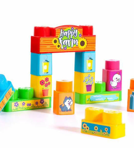 Moltó Farm Sound Playset with 38 pieces featuring farm animals, vehicles, and accessories for imaginative pretend play.