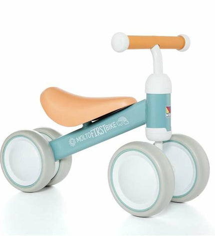 Blue Moltó tricycle toy for babies, measuring 38.5 x 25 x 5 cm, designed for outdoor play and fun.