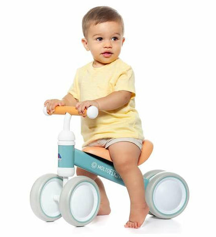 Blue Moltó tricycle toy for babies, measuring 38.5 x 25 x 5 cm, suitable for outdoor play and active fun.