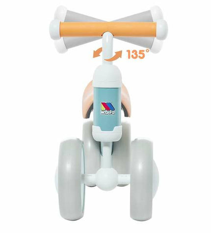 Blue Moltó tricycle toy for babies, measuring 38.5 x 25 x 5 cm, designed for outdoor play and fun.