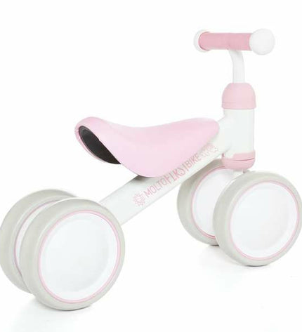 Pink Moltó toy tricycle for babies, measuring 38.5 x 25 x 5 cm, designed for outdoor play and fun.