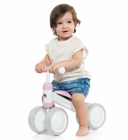 Pink Moltó tricycle toy for babies, measuring 38.5 x 25 x 5 cm, suitable for outdoor play and fun activities.