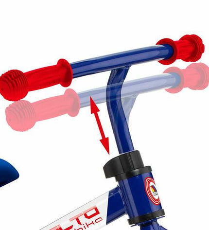 Blue Moltó Minibike children's bicycle with training wheels, ideal for outdoor play and beginner riders.