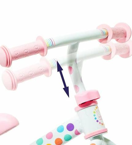 Pink balance bike for children by Moltó, lightweight toy bike designed for outdoor play and learning to ride.