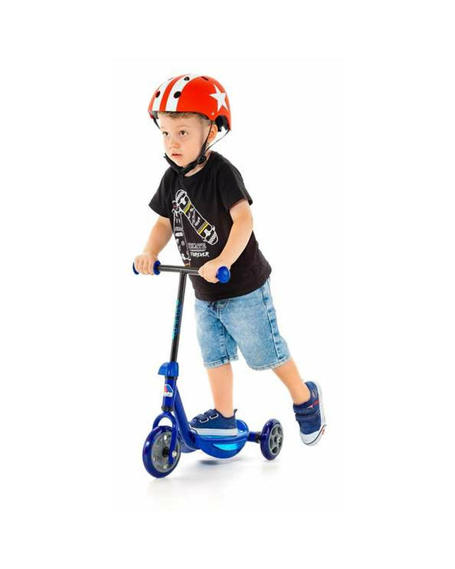 Moltó blue metal and plastic step platform for urban mobility, measuring 48.36 x 90 cm, suitable for outdoor sports and city use.