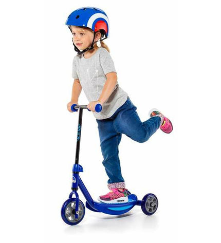 Blue Moltó metal and plastic step, 48.36 x 90 cm, suitable for urban mobility and outdoor sports activities.