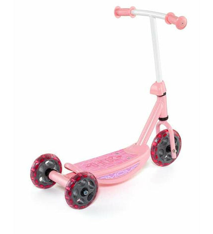 Moltó pink metal and plastic step platform for urban mobility, measuring 48x36x90 cm, suitable for outdoor sports and city use.