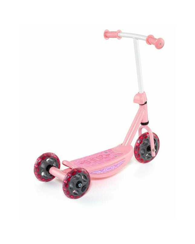 Moltó pink metal and plastic step platform for urban mobility, measuring 48x36x90 cm, suitable for outdoor sports and city use.