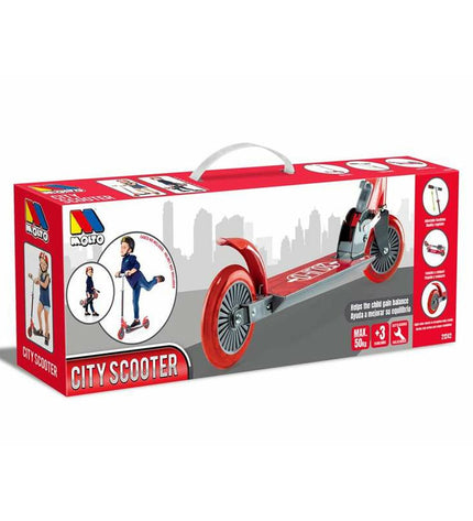 Moltó Step Rood metal and plastic scooter handlebar for urban mobility, adjustable 72-77 cm, in black and silver.