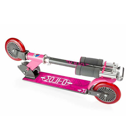 Pink Moltó Step metal and plastic scooter handlebar for urban mobility, adjustable height 72-77 cm, suitable for sport and outdoor use.