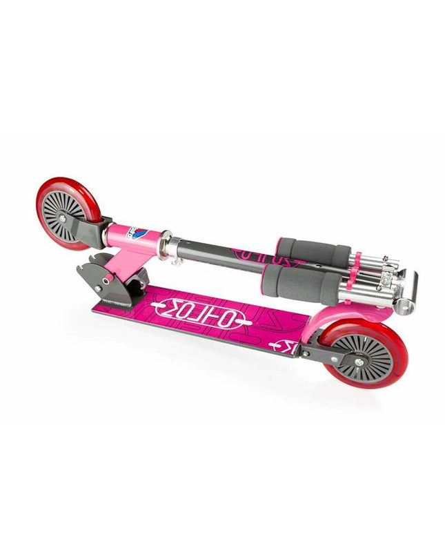 Pink Moltó Step metal and plastic scooter handlebar for urban mobility, adjustable height 72-77 cm, suitable for sport and outdoor use.