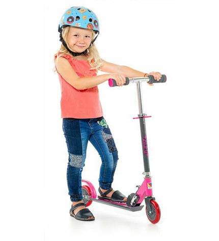 Moltó Step in roze metal and plastic, 72-77 cm, suitable for urban mobility and outdoor sports.