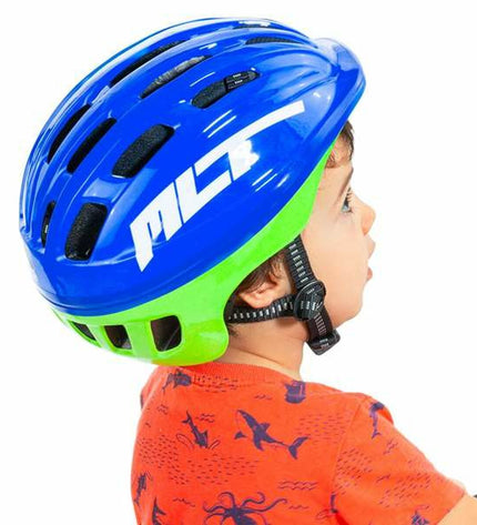 Blue Moltó sports protection set for children aged 2-10, includes knee and elbow pads for cycling and outdoor sports.