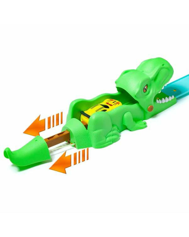 Moltó Racebaan Dinosaurus speelgoed met 17 onderdelen, 107 cm lange racebaan voor kinderen, geschikt voor speelgoed en voertuigen.