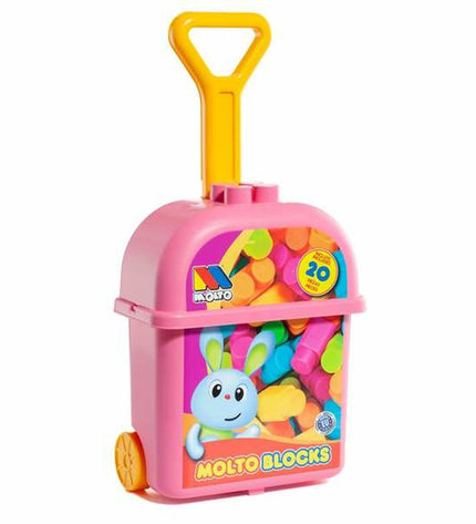 Colorful Moltó Sleepspeelgoed with 20 baby toys, featuring various shapes and textures for young children's play and sensory development.