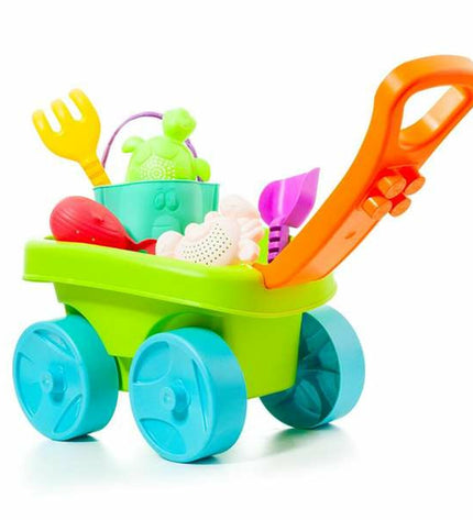 Molto Strandkar Set met accessoires, 6 onderdelen, speelgoed en outdoor sport speelgoed voor kinderen, kleurrijk en klaar voor buitenspelen.
