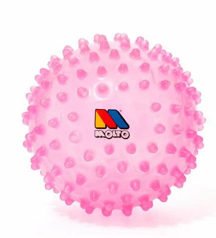 Pink sensory ball by Moltó, 20 cm baby toy designed for young children to explore and develop tactile senses.