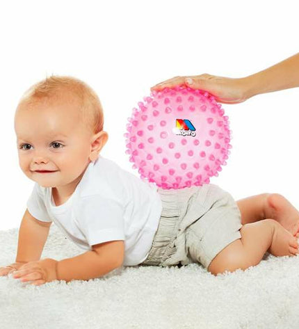 Pink Moltó sensory ball for babies, 20 cm soft, textured rubber toy designed for young children’s play and tactile exploration.